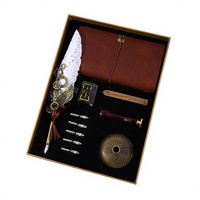 Coffret Cadeau Carnet Métallique Artistique Vintage Style Européen avec Stylo Plume Mécanique pour Cadeaux de Remise de Diplôme, Mariage et Anniversaire