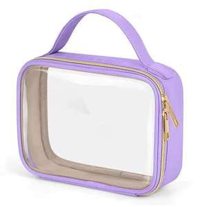 Bolsa de Maquillaje Barata al por Mayor, Bolsa de Cosméticos Transparente de PU/PVC con Cierre, Bolsas de Aseo para Viaje para Mujer - Product Image 6