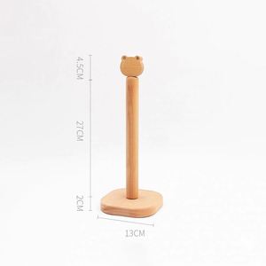Cute Animal Wooden <b>Paper</b> Towel Holder Stand Beech Wood Tissue Roll Rack for <b>Kitchen</b> - Product Image 3
