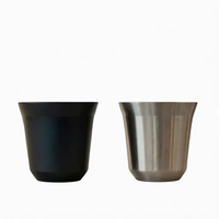 Tasse de bureau isotherme de luxe classique italienne en acier inoxydable écologique, mini tasse à café de camping personnalisée, maintien au chaud du thé pendant 6 heures