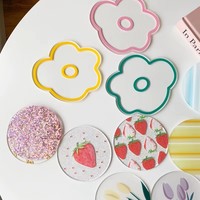 Sous-verre rond personnalisé en acrylique découpé au laser avec impression colorée pour usine