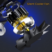 Ventilateur de refroidissement en alliage d'aluminium, support de refroidissement à 4 ventilateurs, radiateur à lumière bleue, angle libre réglable pour tablette iPad PC
