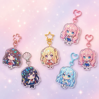 Porte-clés en acrylique holographique personnalisé, modèle MIDI 087, forme anime, léger, imperméable, imprimé UV, pour souvenir