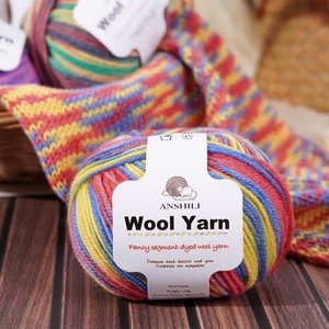 Fil de laine mélangé et teint par segments, 290 fils, épaisseur moyenne, pour tricot à la main de pulls pour bébés, vente en gros transfrontalière, Hebei - Product Image 4