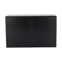 Emballage cadeau magnétique noir personnalisé pour chaussures, chaussettes, fourrure, papier artistique + carton gris, pelliculage mat, forme rectangulaire, motif crocodile