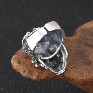 Exaggerated and Bold Skull <strong>Ring</strong>, <strong>Adjustable</strong> Men's Open-ended Titanium Silver <strong>Ring</strong>, Trendy and Stylish Men's <strong>Ring</strong> Gift - Product Image 3