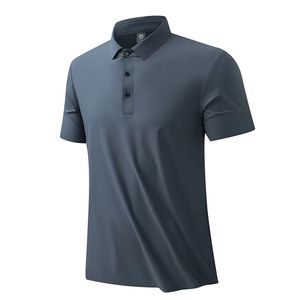 <span class=keywords><strong>Polo</strong></span> da <span class=keywords><strong>uomo</strong></span> estiva in tessuto <span class=keywords><strong>di</strong></span> seta ghiaccio con logo personalizzato, vestibilità slim, colletto senza cuciture, manica corta, personalizzabile con marchio - Product Image 6