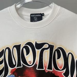 Áo thun nam chấ<span class=keywords><strong>t</strong></span> lượng cao, in hình vintage <span class=keywords><strong>t</strong></span>ùy chỉnh, kiểu dáng casual, tay ngắn, chấ<span class=keywords><strong>t</strong></span> liệu dày, họa tiế<span class=keywords><strong>t</strong></span> kim cương nóng bỏng, phối màu đa dạng, kiểu dáng rộng rãi - Product Image 3