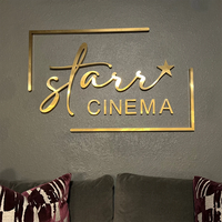 Enseigne en métal doré rétroéclairée en 3D avec logo d'entreprise, enseigne de lettres de canal éclairées par DEL, enseigne Led personnalisée pour les affaires à l'intérieur