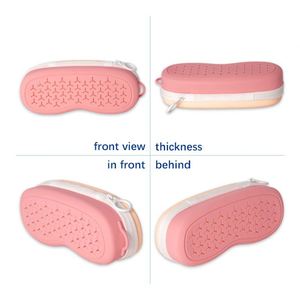 Lunettes de natation portables en silicone avec trou de drainage et étui de protection - Product Image 2