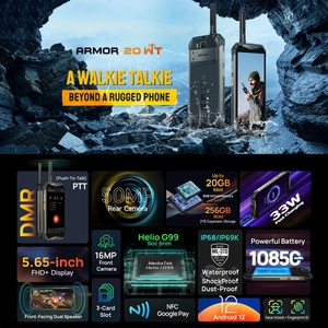 โทรศัพท์มือถือรุ่น <span class=keywords><strong>Ulefone</strong></span> Armor <span class=keywords><strong>2023</strong></span>,เครื่องส่งรับวิทยุฟังก์ชัน20GB + 20WT GB 256นิ้วมาใหม่ปี5.65 - Product Image 3