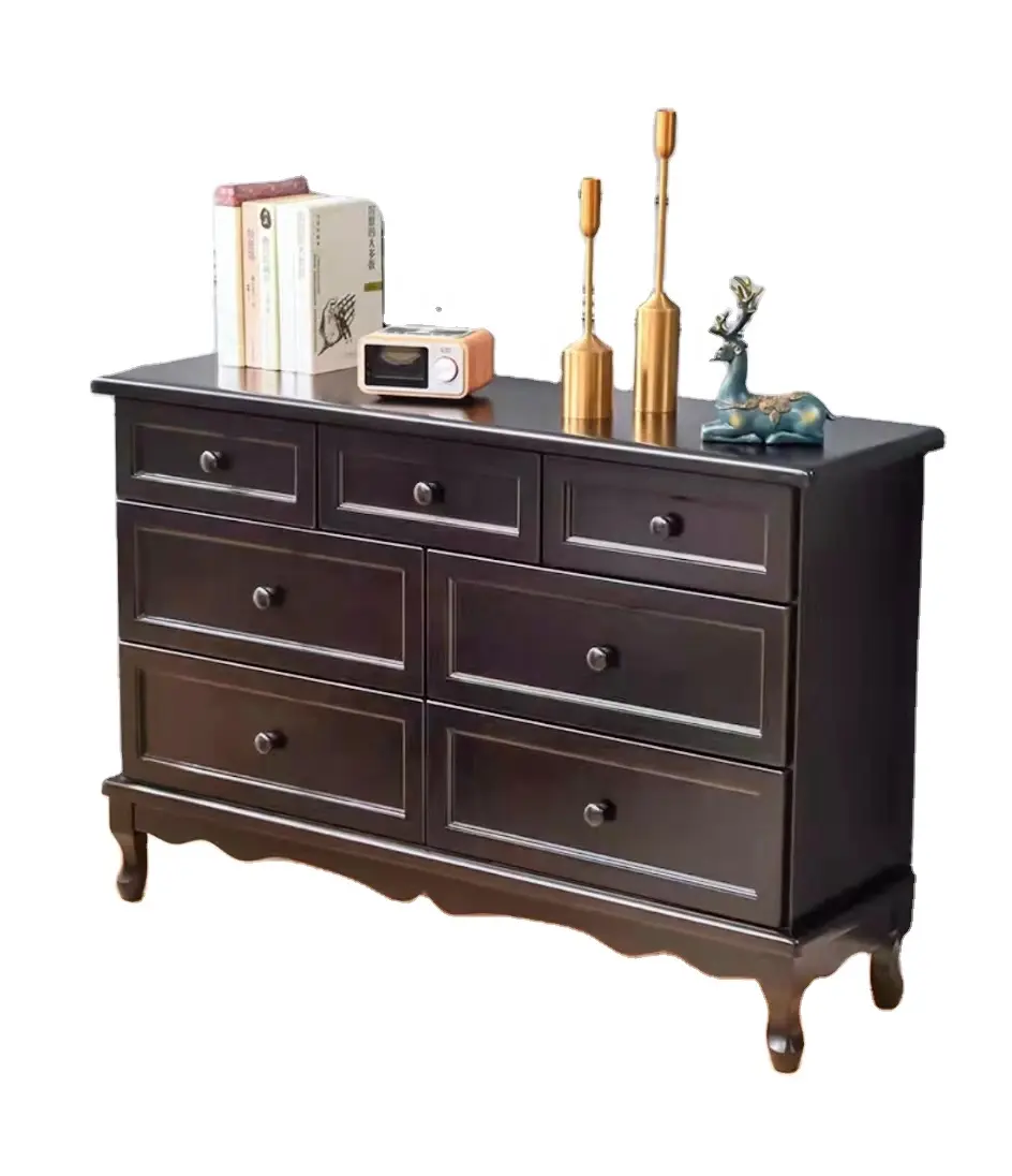 Double chest with 8 drawers wooden cabinet living room furniture