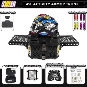 Baúles Traseros Multifuncionales de Aluminio de 45L para Motocicleta, para Scooter <span class=keywords><strong>Honda</strong></span>, BMW, Yamaha, Kawasaki, Coche Eléctrico, Caja para Casco - Product Image 1