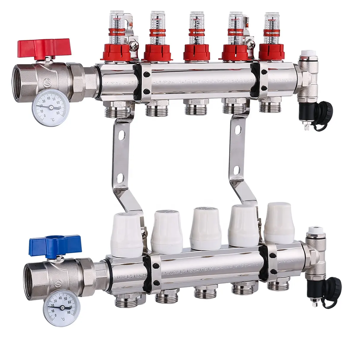 Латунный распределитель клапана коллектора, коллекторный коллектор для водопроводной трубы, системы напольного отопления, смесительного клапана
