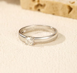 S925 <b>Silver</b> <b>Solitaire</b> <b>Ring</b> Round Brilliant Cut Diamond Prong Setting Classic Engagement Band Women's Fine Jewelry - Product Image 5
