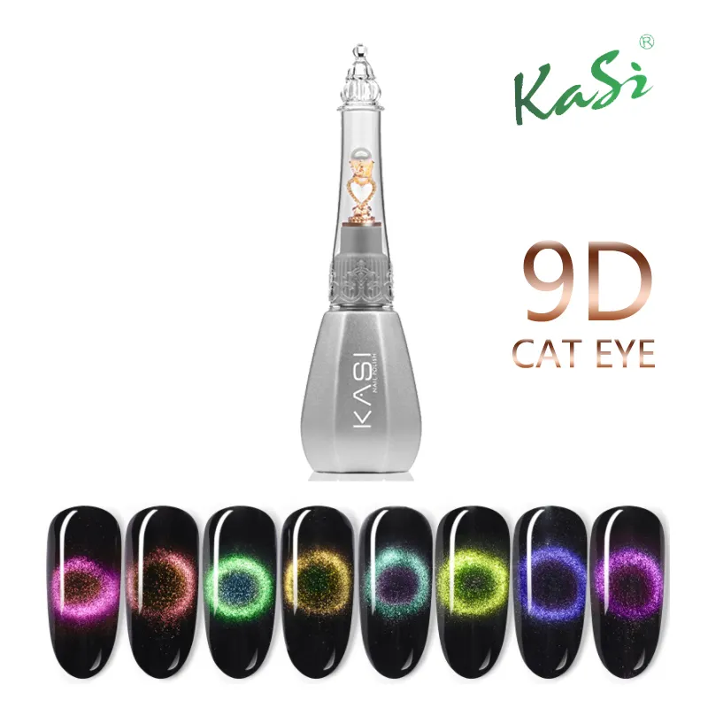 Yeni varış KASI 15ml 8 renk sihirli Phantom süper Galaxy 9D kedi göz jeli çift kafa mıknatıs renk değişimi jel