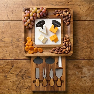 Ensemble <span class=keywords><strong>de</strong></span> planches à <span class=keywords><strong>charcuterie</strong></span> en bois d'acacia, couteaux à <span class=keywords><strong>fromage</strong></span>, cadeau <span class=keywords><strong>de</strong></span> déménagement personnalisé, grande planche à <span class=keywords><strong>fromage</strong></span> en bambou pour les mariages - Product Image 5