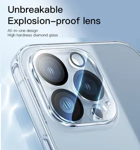 Capa de proteção para câmera de celular, ultra fina, transparente, tpu gel para iphone