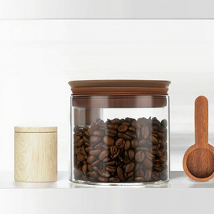 Pot de conservation alimentaire en verre borosilicate, récipient de cuisine hermétique avec couvercle en bambou, boîte de rangement transparente pour épices, riz, café - Product Image 3