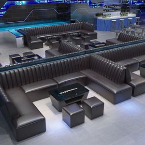 נרגילה טרקלין ריהוט U צורת ויסקי נרגילות בר ספות ספה דלפק סינטטי עור בר מועדון טרקלין מוצק עץ דיסקו ספה - Product Image 3