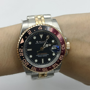 นาฬิกากลไกจักรกลสำหรับผู้ชายนาฬิกาข้อมืออัตโนมัติหรูหรา NH34นาฬิกากีฬาสแตนเลส5BAR กันน้ำ - Product Image 5