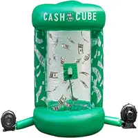 Cubo de publicidad de promoción, máquina de efectivo inflable, cabina de dinero para la venta (funpm1-084)