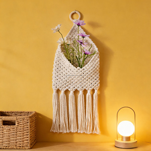 <span class=keywords><strong>Tapisserie</strong></span> murale en macramé en coton faite à la main, écologique, style bohème, avec poches <span class=keywords><strong>de</strong></span> rangement pour la décoration du salon, <span class=keywords><strong>de</strong></span> la <span class=keywords><strong>chambre</strong></span> à coucher - Product Image 2
