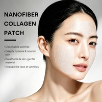 Masque de collagène instantané soluble dans l'eau en nanofibres, patch dissolvable pour le front et les joues, ensemble de 3 pièces avec logo personnalisé