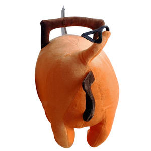 คอสเพลย์ยืนเลื่อยโซ่กำมะหยี่สำหรับผู้ชายตุ๊กตาสุนัขสีส้มยัดนุ่นญี่ปุ่นอะนิเมะไม่ยัดไส้หนังสัตว์ - Product Image 3