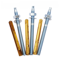 Ancrage chimique à capsule en résine, boulon en acier au carbone de grade 8.8, zingué jaune, M8 à M16, pour fixation de bases de machines