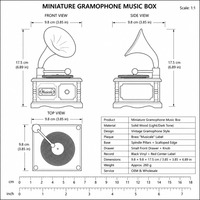 Mini Gramophone Musical en Bois, Boîte à Musique Rotative pour Disque Vinyle, Plaque Musicale à Remonter, Vente en Gros OEM, Cadeau pour Elle