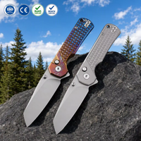 Couteau de poche personnalisé en acier M390, couteau pliant avec manche en alliage de titane, haute dureté, tranchant, pour le camping, la randonnée et la chasse T0081