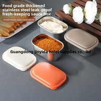 Mini-récipient à sauce en acier inoxydable 304 avec couvercle, pour salade de tomates, condiments, et sauces, boîte à trempette scellée