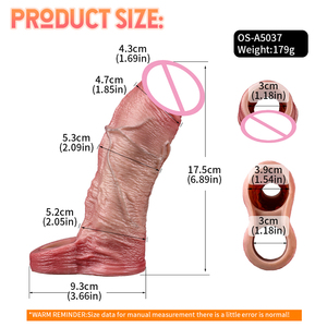 Camisinha Masculina Capa de Dildo para Estimulação Clitoriana e Ejaculação Retardada Brinquedo Sexual Manga para Pênis de Homem Casal - Product Image 3