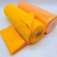 Rollo de 50 Paños de Limpieza de Microfibra Reutilizables de 25*25cm y 180gsm, Modernos, Absorbentes de Agua, de Secado Rápido, para Cocina