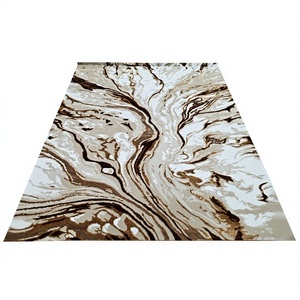 Tapis turc Adiva en polyester shaggy, tissé jacquard, fabriqué à la machine, à poils longs, rembourré, réversible, lavable, antidérapant, antimicrobien - Product Image 1