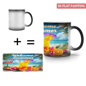 Frosted Black 11oz <b>Ceramic</b> Heat Changing Magic Mug Tour Travel Portable Drinking <b>Cup</b> - Product Image 4