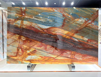 Dalles de quartzite naturel du Brésil Van Gogh Blue Louise et quartzite Portomare pour la décoration murale personnalisée, les comptoirs et les îlots