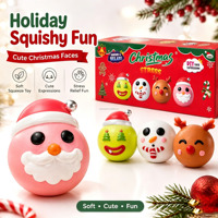 Smusherss Squishy Mignon de Noël, Jouet Squishy DIY en forme de Dumpling, Jouets Squishy de Noël pour Enfants, Cadeau