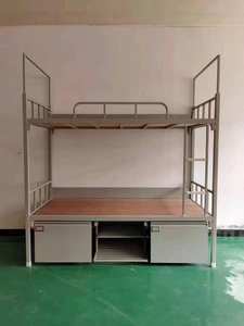 Cama Alta Individual Moderna para Dormitorio, con Escritorio Superior e Inferior, Ahorro de Espacio, Dúplex, <span class=keywords><strong>Escalera</strong></span> de Segunda Planta, Estructura Metálica de 2.0m, para Sala de Estar - Product Image 5