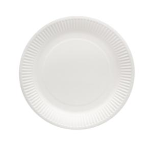 Platos de papel redondos blancos de 7.5 pulgadas, desechables, ligeros y pequeños, para viajes por carretera y refrigerios al aire libre. - Product Image 2