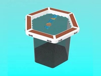 Plateforme aquatique gonflable HEX en PVC durable pour fêtes aquatiques et loisirs en extérieur
