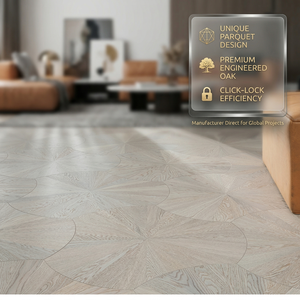 Pisos de Madera de Ingeniería Personalizados, <span class=keywords><strong>Parquet</strong></span> de Roble y Nogal Macizo, Instalación Tipo Click, Directo de Fábrica - Product Image 1