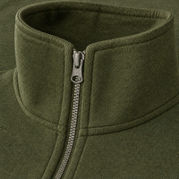 Veste en tricot vert olive pour homme, col montant, fermeture éclair intégrale, poches carrées, doublure côtelée à carreaux