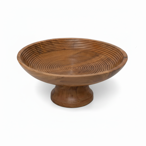 Custom Natural Acacia Wood Handmade Pedestal <b>Bowl</b> for Party Use Eco-Friendly Modern Luxury <b>Salad</b> <b>Serving</b> <b>Bowl</b> Wholesale - Product Image 1