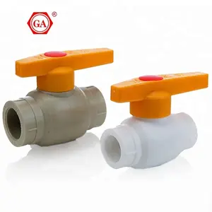 GA-4840 wholesale PPR Ball Valve size 20-110 iron Brass Plastic Green Gray Long Short Handle For water Plumbing Tube