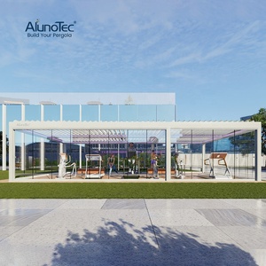 Chòi nghỉ vườn sang trọng AlunoTec, mái hiên tự động điều chỉnh sinh thái bằng nhôm, mái che ngoài trời bằng nhôm xếp lớp - Product Image 3