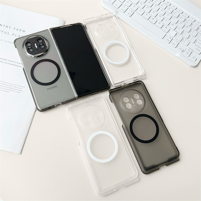 Ultra Thin Matte Transparent Magnetic Wireless Charging Phone Case for Huawei Mate X6 X5 / Mate X3 Folding Hard PC case