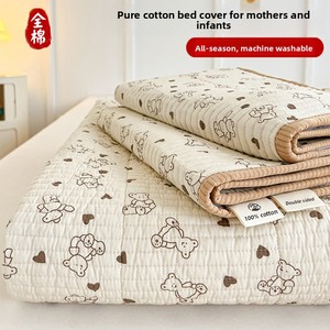 Cubrecama de Algodón Puro Estampado de Doble Cara con Diseño Floral, Disponible en Varias Medidas para Camas Individuales y Dormitorios Estudiantiles, Exportación de Corea del Sur - Product Image 2