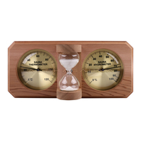 Aksesori mewah Cedar merah yang dapat disesuaikan untuk ruang Sauna termometer 2 dalam 1 & pengatur waktu jam pasir higrometer desain uap kering Modern
